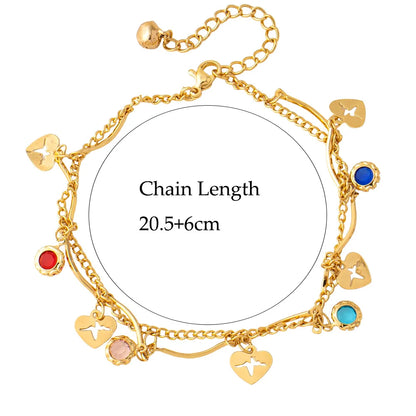 Female Heart Anklets Bracelet Sandals Foot Jewelry Leg New Anklets on Foot Bracelets for Women Leg Chain Jewelry Accessories