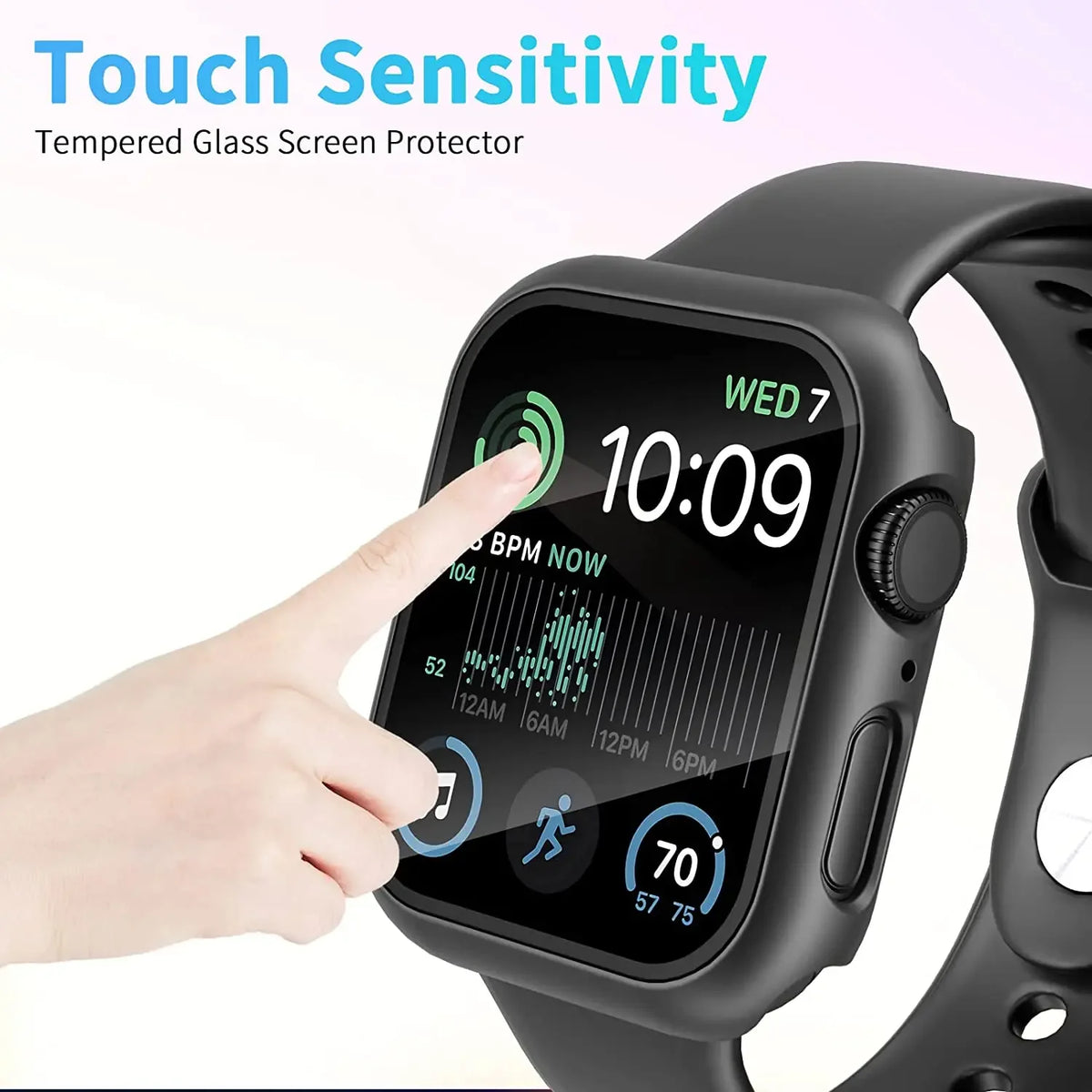 Tempered Glass+Cover For Apple Watch 11 10 9 8 7 46mm 42mm PC Bumper Screen Protector Case iWatch Series 7 6 5 4 SE3 44 40 45