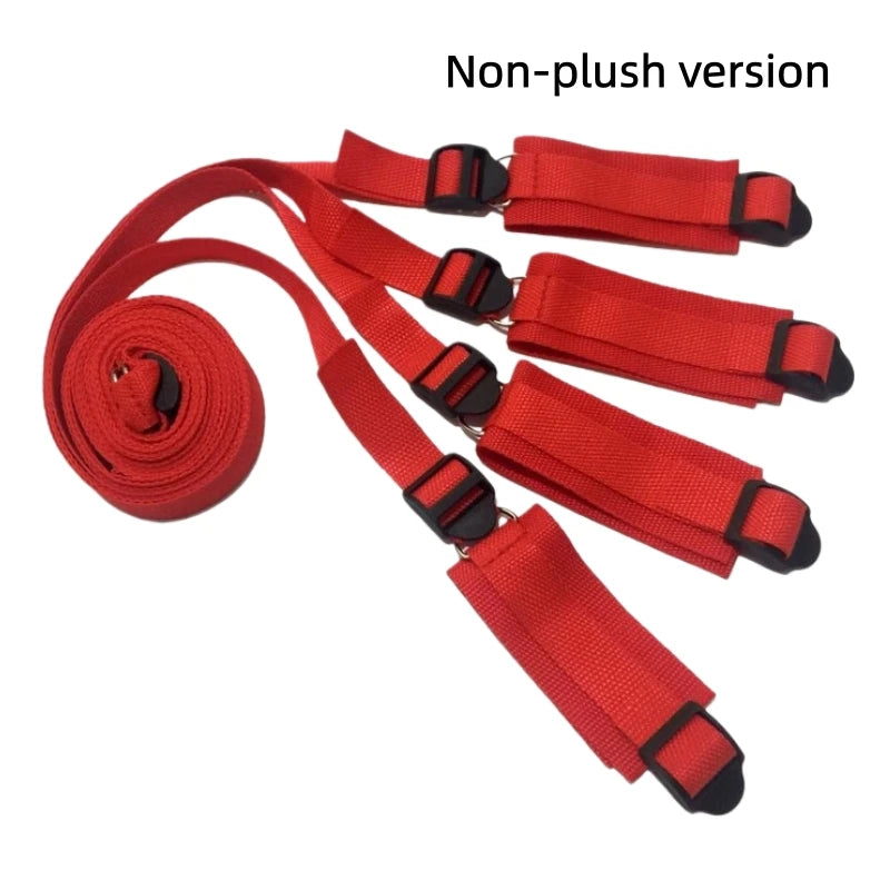 Bed Bondage Restraint Set Adjustable Wrist Ankle Cuffs Comfortable Couples Handcuffs Adult Sex SM Game Lover Intimate Play Ki
