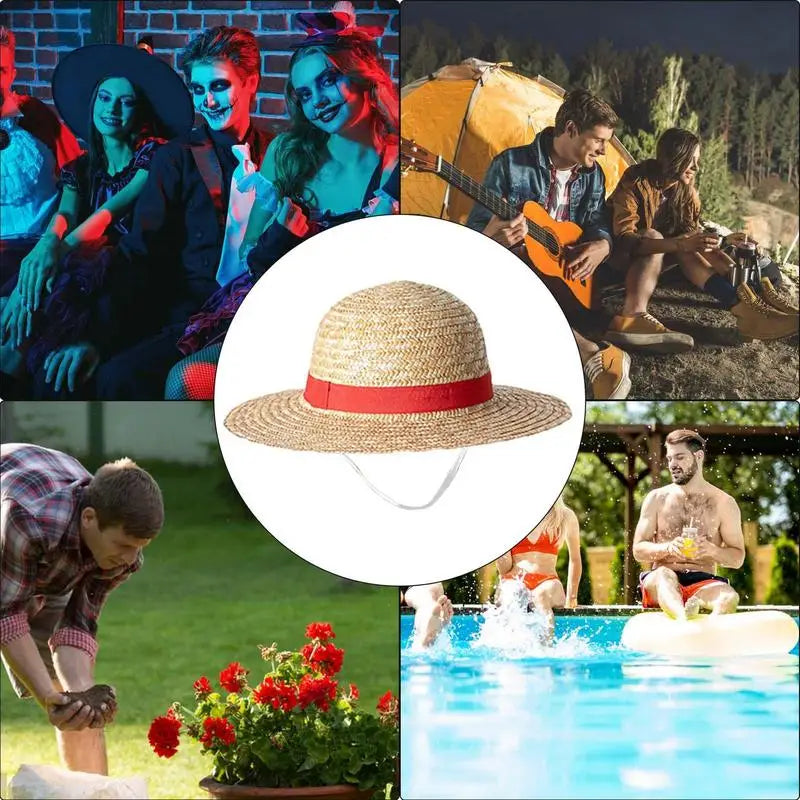Straw Hat Anime Cosplay Prop Luffy Cap Role Play Summer Strawhats Stage Performance Accessories Adult Unisex Sunshade Hat