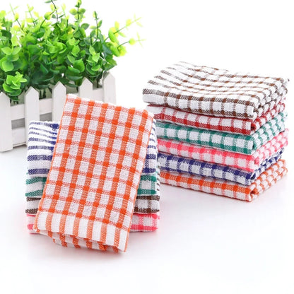 6PCS Cotton Kitchen Tea Towels Absorbent Lint Free Catering Restaurant Cloth Dish Towels Cleaning Cloth Kitchen Cleaning Towe