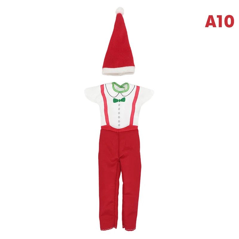 1Set Christmas Elf Doll Snowman Gingerbread Man Clothes Cook Hat Apron Baby Doll Clothes Toy Doll Accessories Kids Doll Toys 