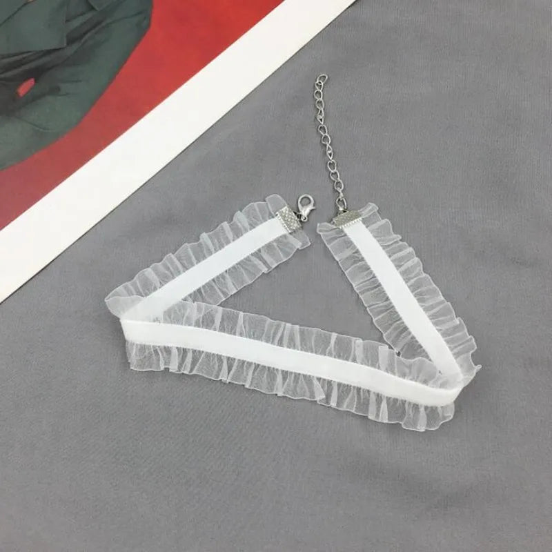 Short Lace Choker Nekclace for Women Girl Black White Color Fashion Romantic Necklace Gift for Party Neck Jewelry
