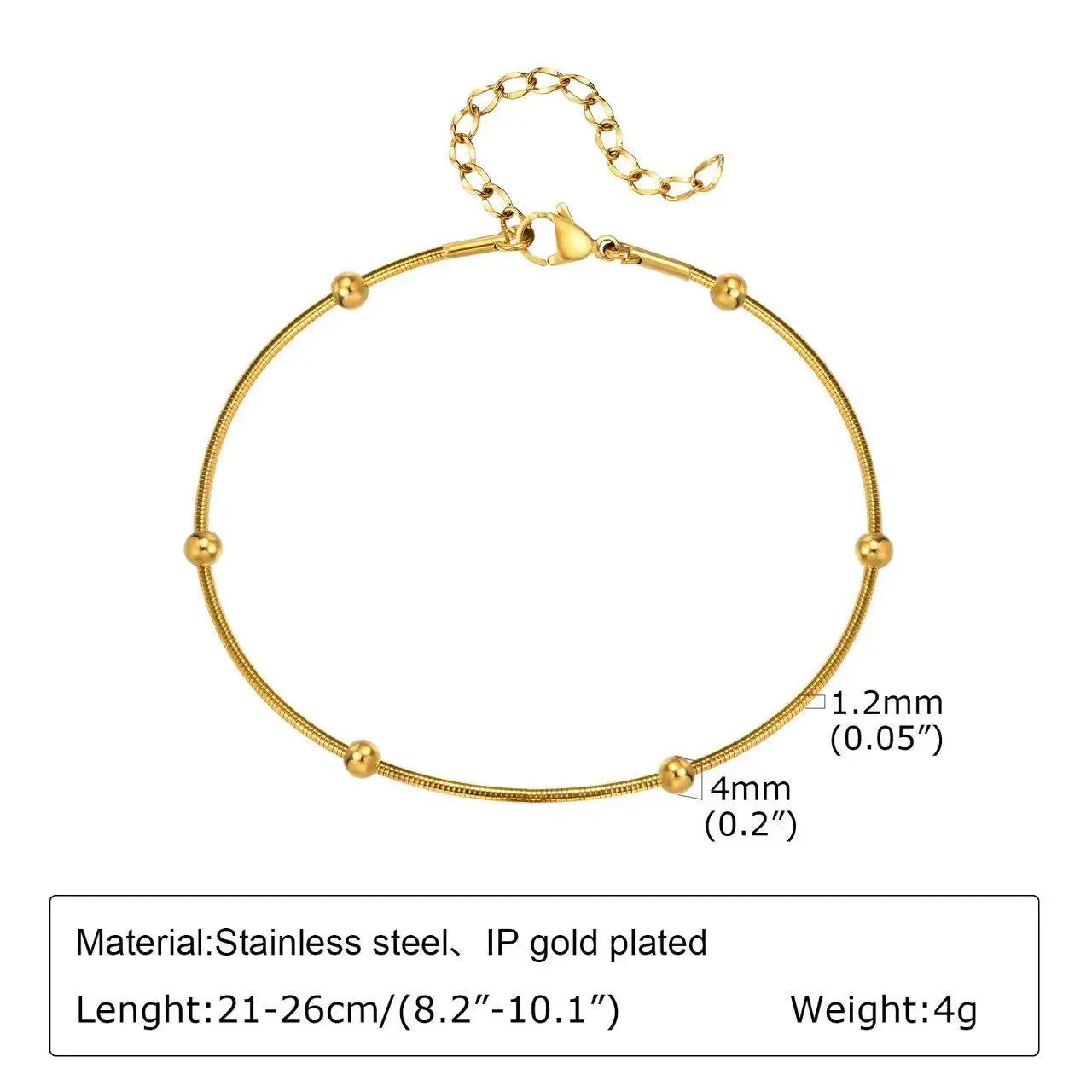 Stainless Steel Bohemian Style Personalized Anklet - E18