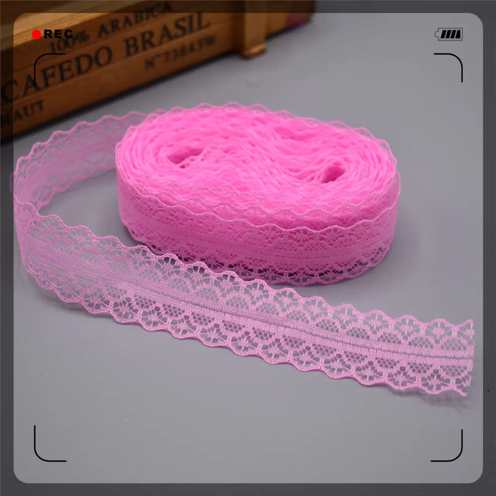 Lace Trim 10 Yards, 28mm Wide Lace Tape, Vintage Lace for Sewing, Scrapbooking, DIY Crafts, Floral Lace Ribbon Decoration - D