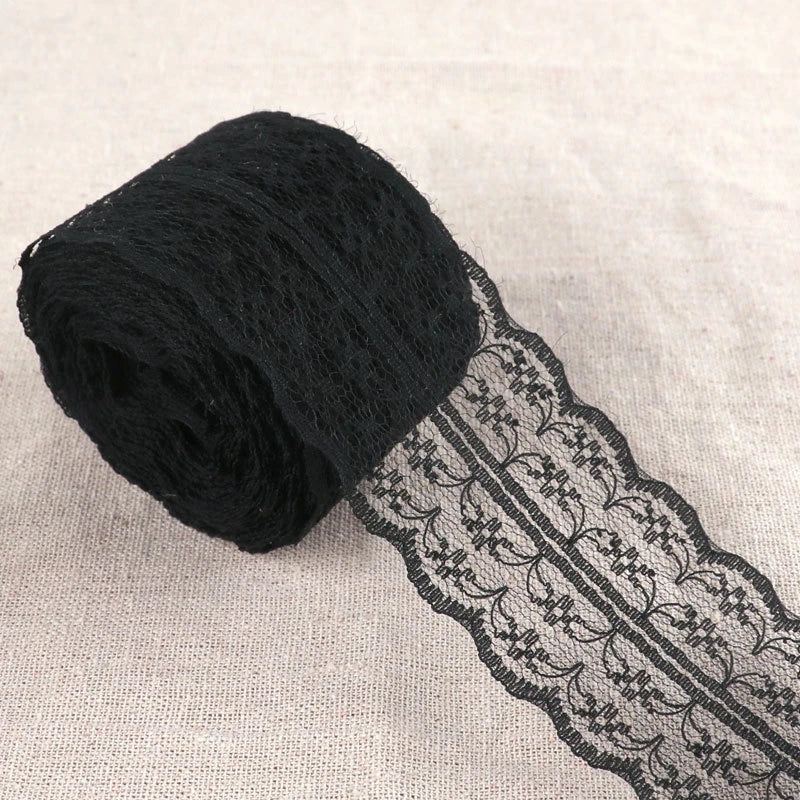 10m 4.5cm Non-Stretch Lace Ribbon White Embroidered Net Trim Fabric For DIY Craft Party Decoration Gift Wrapping Sewing Suppl