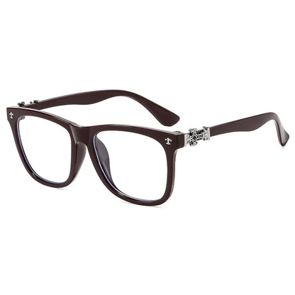 Fashion Glasses Frame Women Anti Blue Light Men Square Eyeglasses Vintage Prescription Eyewear - C4