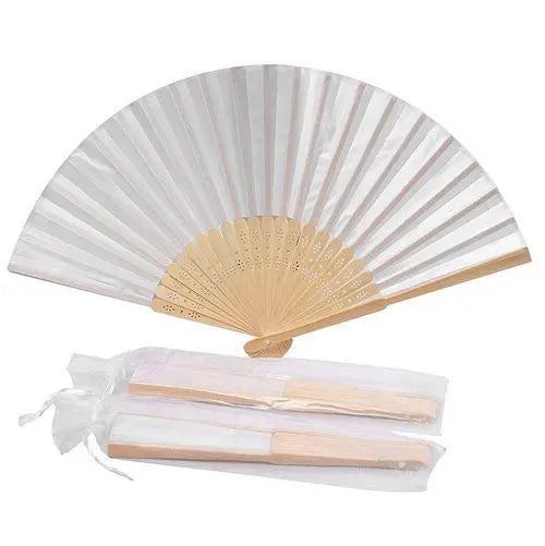20pcs Personalized Engraved Silk Hand Fan Wedding Fold Fan Vintage Fans Customized Wedding Favor
