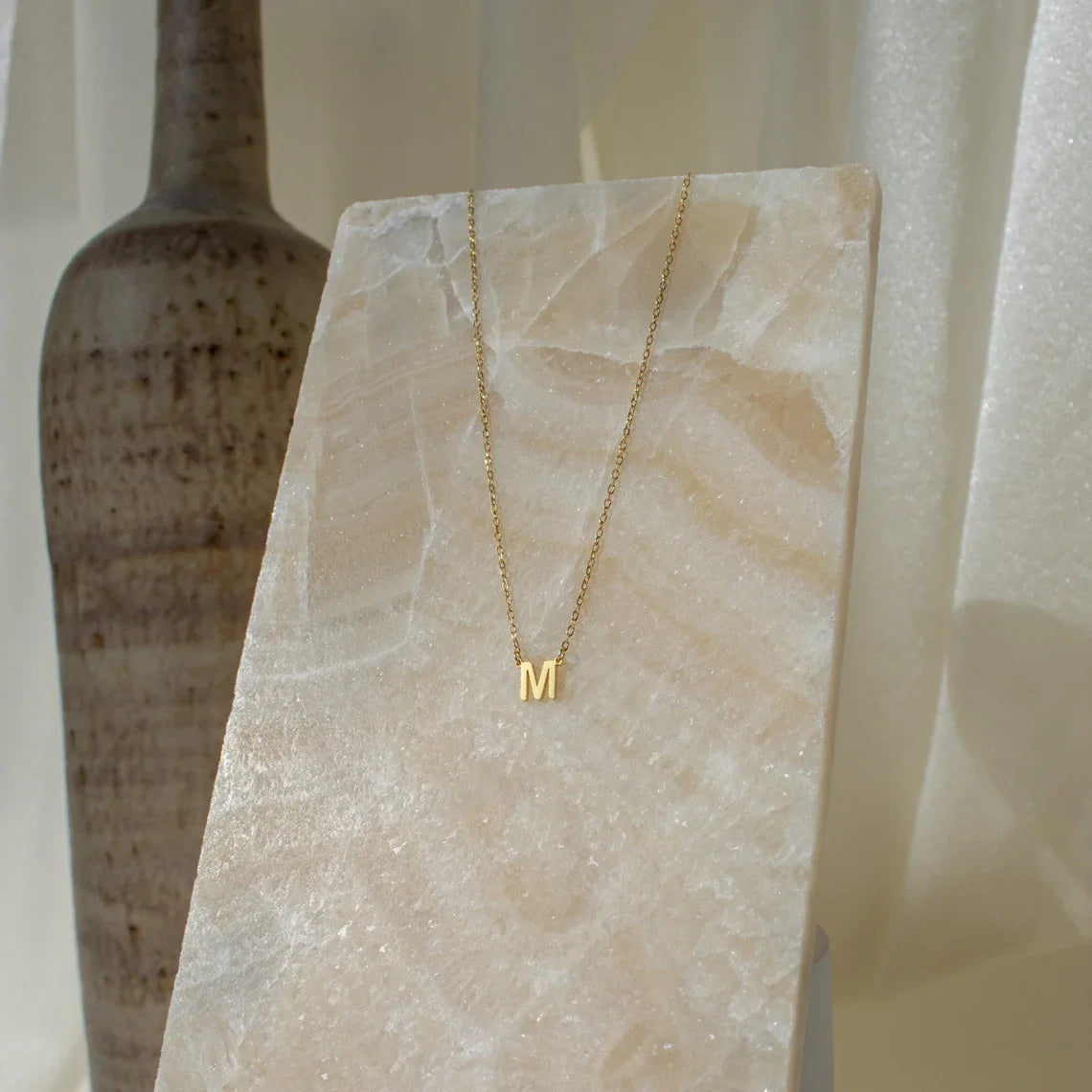 A-Z26 Initial Letters Necklace For Women Stainless Steel Jewelry Pendant Alphabet Single Name Choker Necklaces