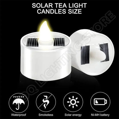 Solar Tea Light Led Candles Flameless Outdoor Waterproof Solar Tea Lights Rechargeable Candles for Party Garden Home Decor