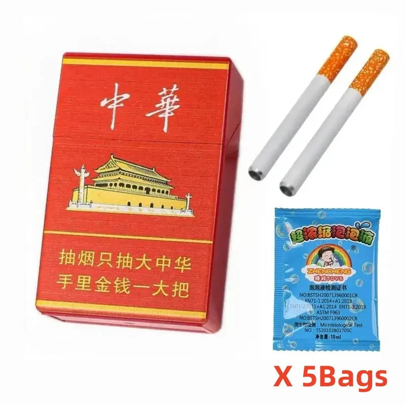 INS Funny Strange Cigarette Box Toy Photo Prop as Gifts for Your Friend Gng Device Bubble Machine Outdoor Portable Party Gift