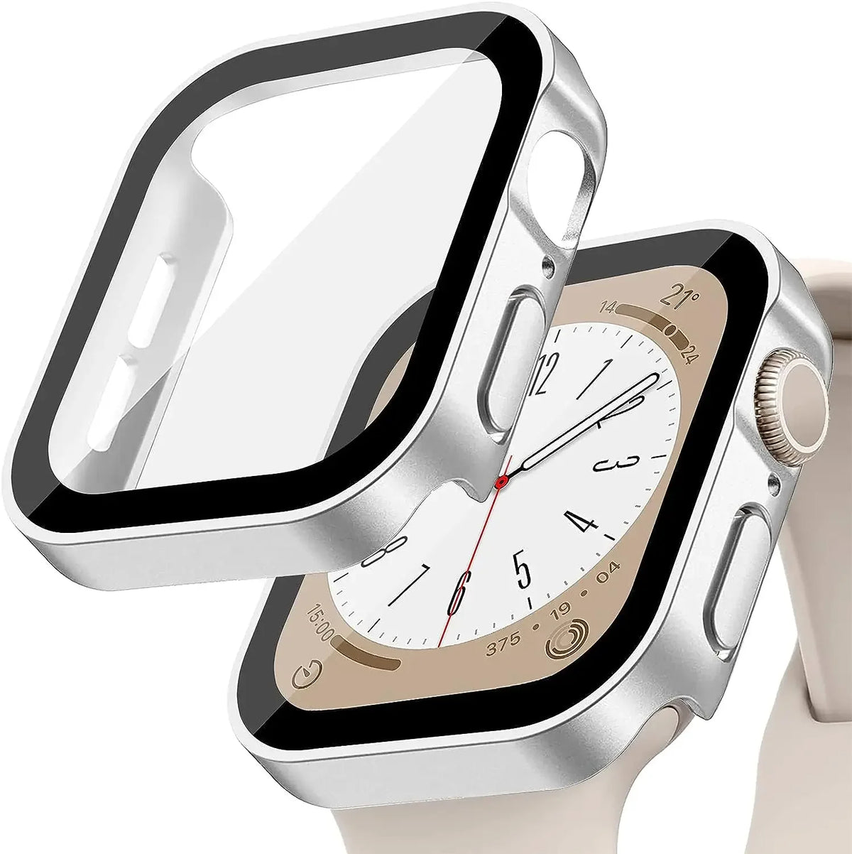 Tempered Glass+Cover For Apple Watch 11 10 9 8 7 46mm 42mm PC Bumper Screen Protector Case iWatch Series 7 6 5 4 SE3 44 40 45