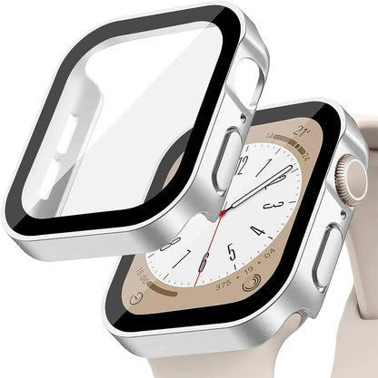 Tempered Glass+Cover For Apple Watch 11 10 9 8 7 46mm 42mm PC Bumper Screen Protector Case iWatch Series 7 6 5 4 SE3 44 40 45