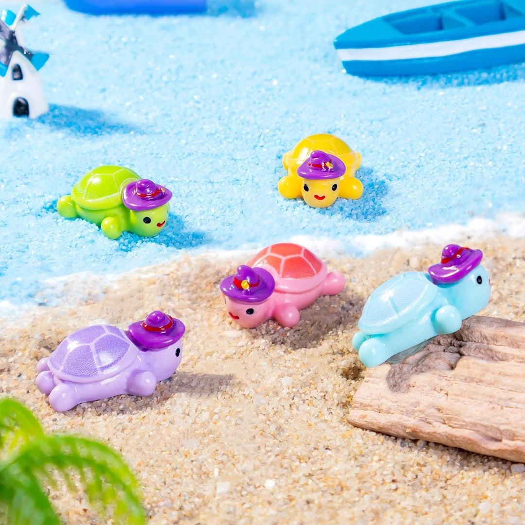 50/30PCS Cute Mini Ocean Resin Turtle Animals Tiny Sea Animals Figurines Marine Miniature Aquarium Ornaments Home Decorations