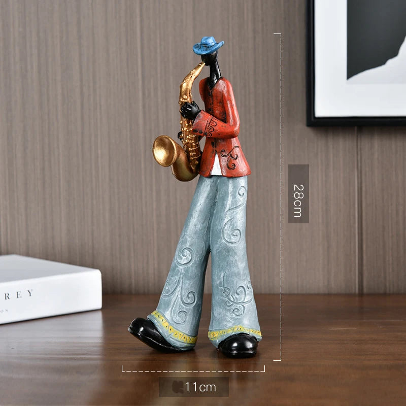 Creative American Band Decoration Musical Instrument Model Living Room Porch Study Nordic Arts And Crafts Statue Sculpture Ho