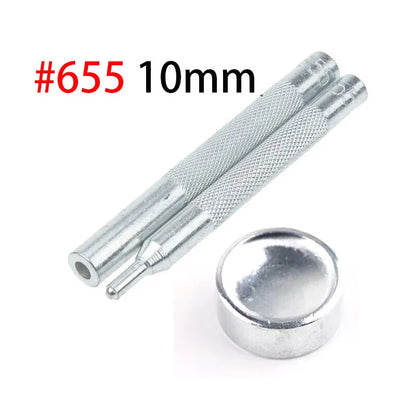 50Sets Leather Snap Fasteners Kit 10mm 12mm 15mm Metal Button Snaps Press Studs 4 Install Tools Leather Snaps For DIY Clothes
