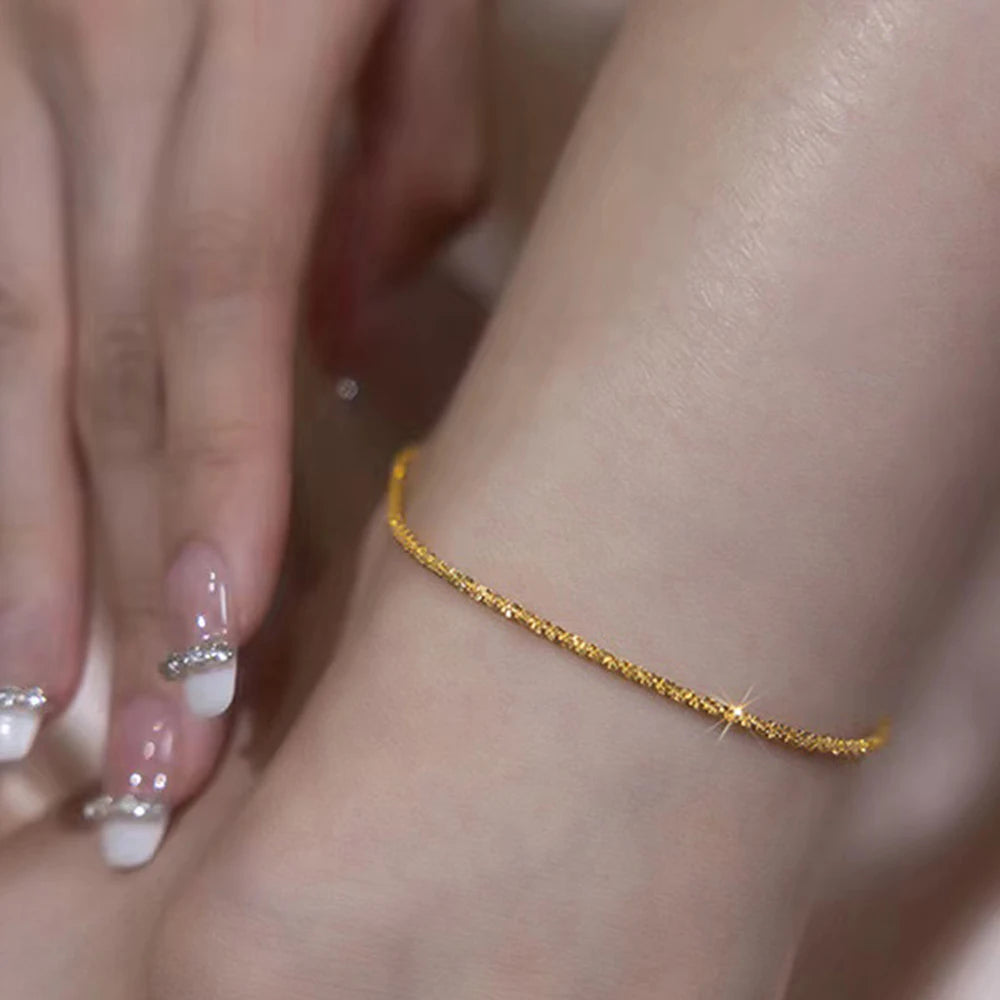 Stainless Steel Anklets Simple and exquisite Elegant chain design Fashion Anklets For Women Jewelry Party Gift Recommendation