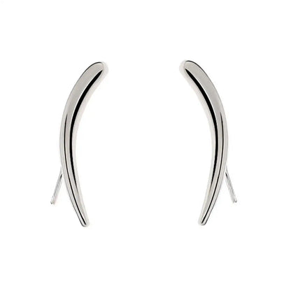 Long Dipper Ear Hook Clip on Earrings for Women Moon Curved Metal Ear Climbing Ear Cuff Piercing Earrings Fashion Jewelry Gif