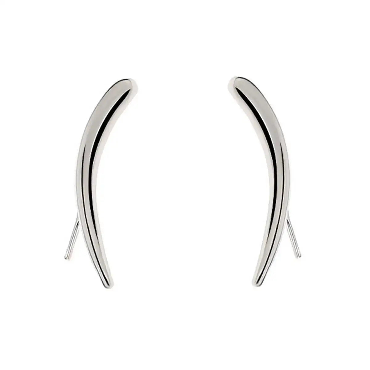 Long Dipper Ear Hook Clip on Earrings for Women Moon Curved Metal Ear Climbing Ear Cuff Piercing Earrings Fashion Jewelry Gif