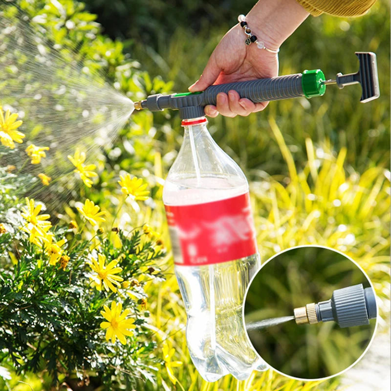 High Pressure Air Pump Manual Sprayer Adjustable Drink Bottle Spray Head Nozzle Garden Watering Tool Sprayer Agriculture Tool