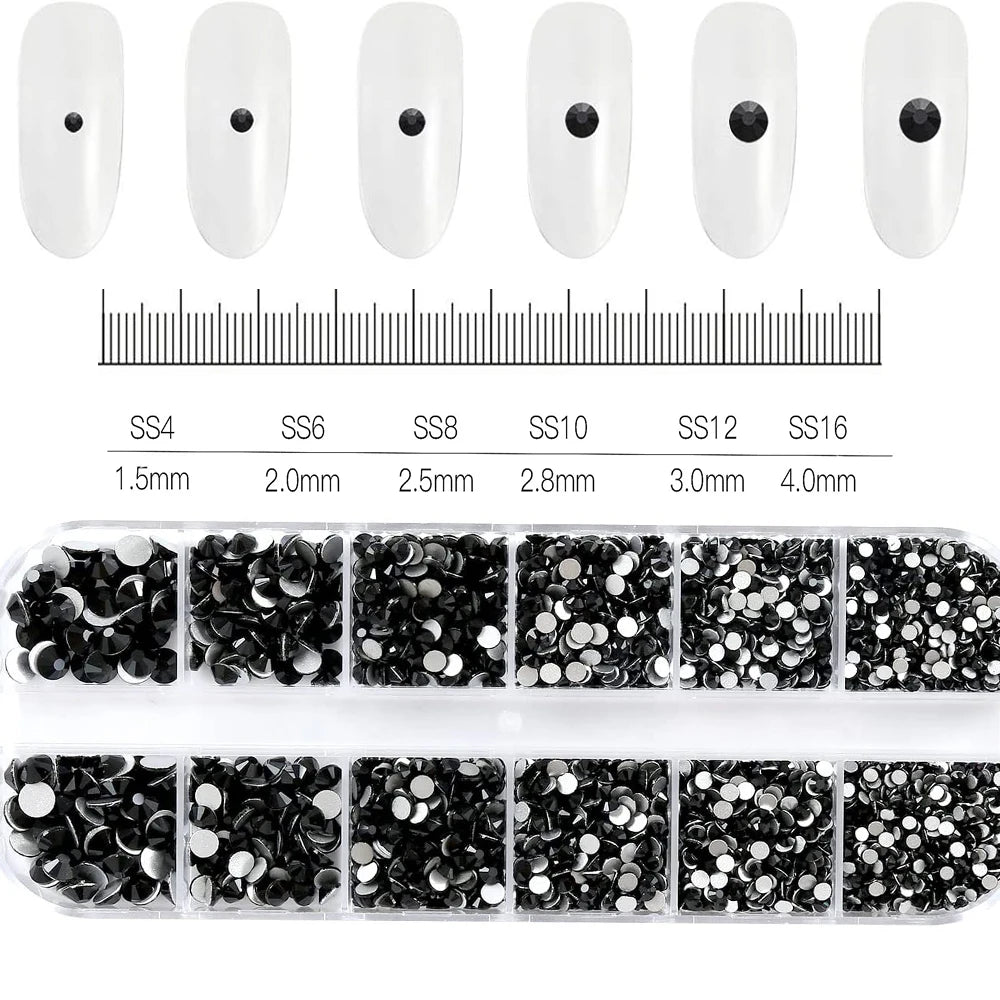 100/50cm Long Luxury Crystal Chain Nail Charms 1.5/2mm Shinying Clear/AB Diamond Nail Art Metal Steel French Manicure Crystal