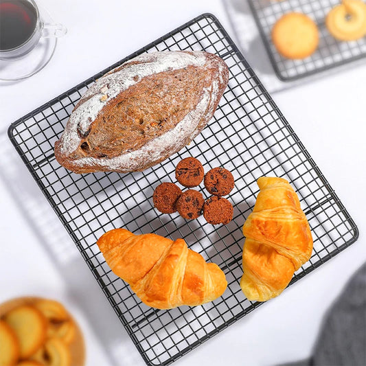 FAISDU 1pcs Single Layer Stainless Steel BBQ Bread Cake Cooling Rack Drip Dry Rack Cooling Grid Baking Pan Household Baking T