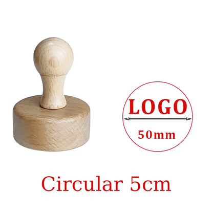 LOGO Custom Wooden Rubber Stamp Personalized Name Stamp Business Logo Customization for Office Craft DIY | Free Design - Circ