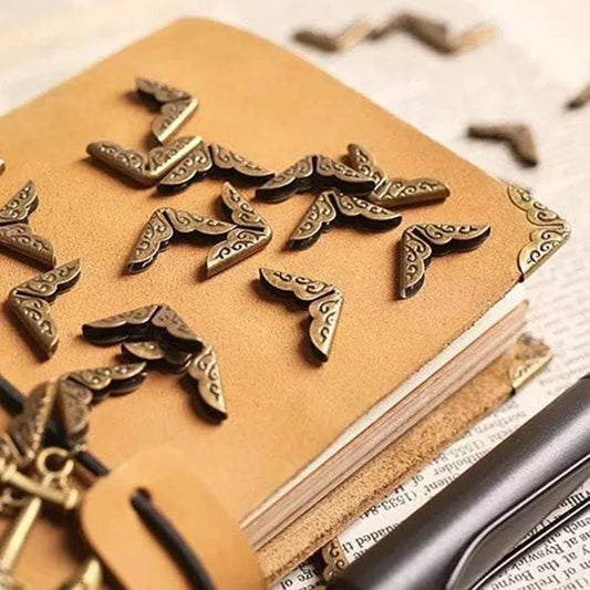50Pcs Metal Book Corner Protector Vintage Scrapbook Photo Album Notebook Menus Folder Protecting Golden Silver Bronze 50Pcs M