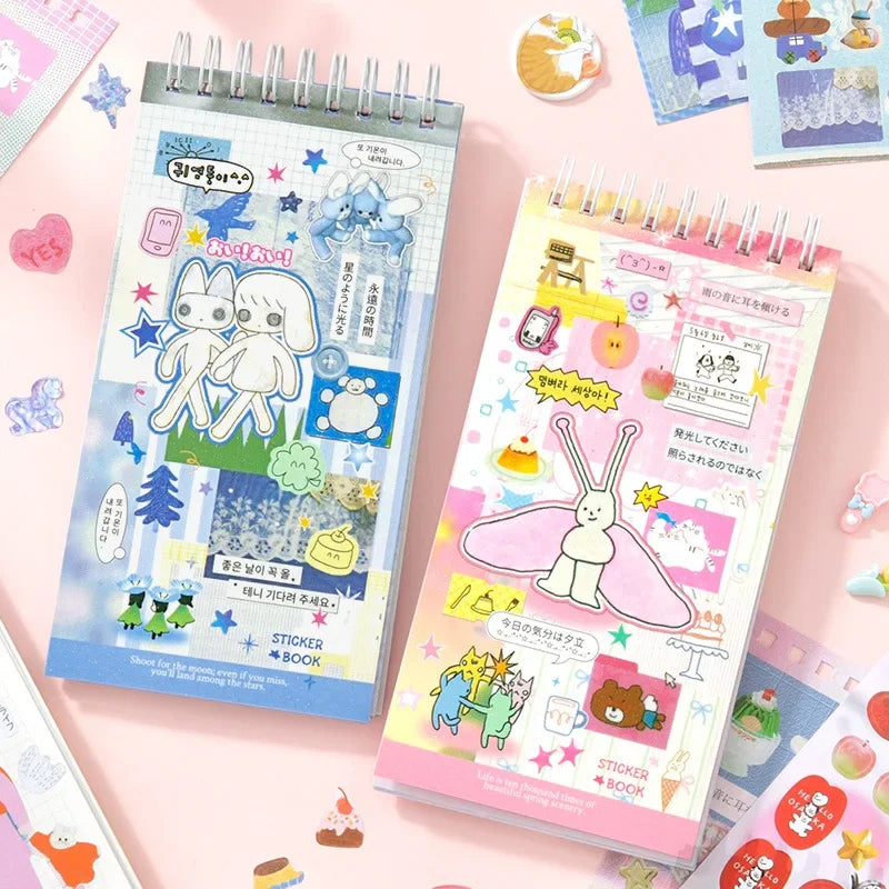 Ins Hand Account Scrapbook Stickers Cartoon PET Sticker Book Diy Diary Decoration School Supply Creative Stationery Stickers