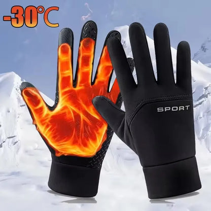 Winter Warm Gloves Touch Screen Windproof Non Slip Cold-proof Cycling Gloves Outdoor Men's Women's Running Hiking Skiing Glov