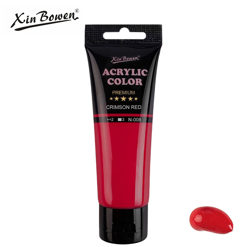 75ml Acrylic Paint for Wall Art Student DIY Graffiti Shoes Waterproof Sun Resistant Textile Painting Materials - Crimson