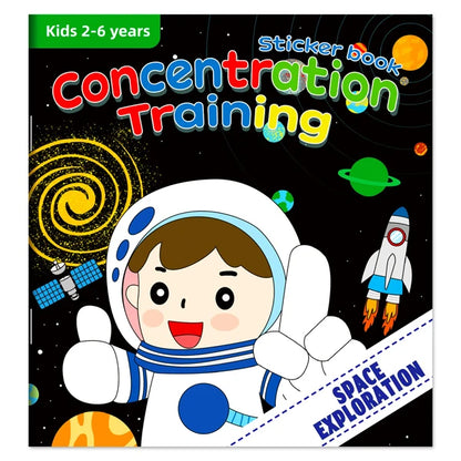 Montessori Toys Cartoon Sticker Books Focus on Potential Development Education Sticker Toys for Children 3-6Y - Space Explora