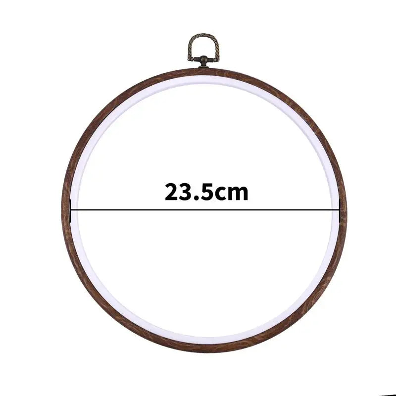 Sewing Tool Round Oval Wooden Color Embroidery Hoops Frame Set Plastic Embroidery Hoop Rings For DIY Cross Stitch Needle Craf