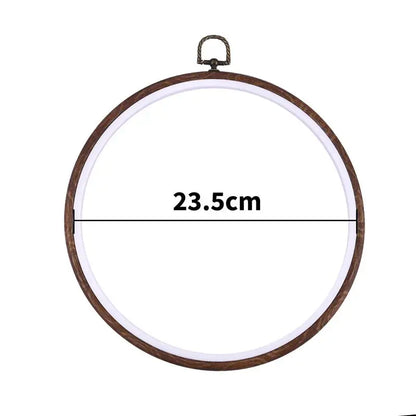 Sewing Tool Round Oval Wooden Color Embroidery Hoops Frame Set Plastic Embroidery Hoop Rings For DIY Cross Stitch Needle Craf
