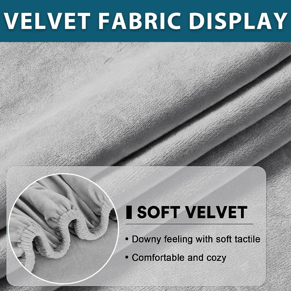 Velvet Sofa Cushion Covers for Living Room Plush Sofa Seat Cover Soft Stretch Sofas Couch Slipcover Furniture Protector