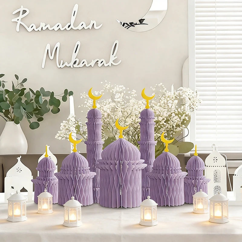 Ramadan decorations 2026 Honeycomb Ball Party Favors Gifts Ramadan Decoration 2026 Ramadan Festival Eid Bedroom Backdrop Deco