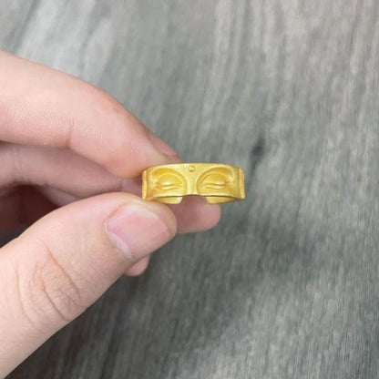 Allergy Free Rings Adjustable Buddhas Half Face Shaped Open Rings Buddhist Finger Rings Ornament Handmade Jewelry