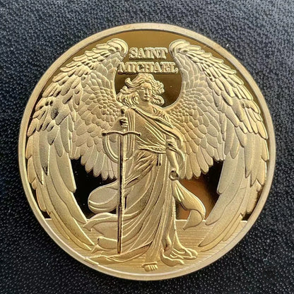 saint michaet souvenir coin - Golden