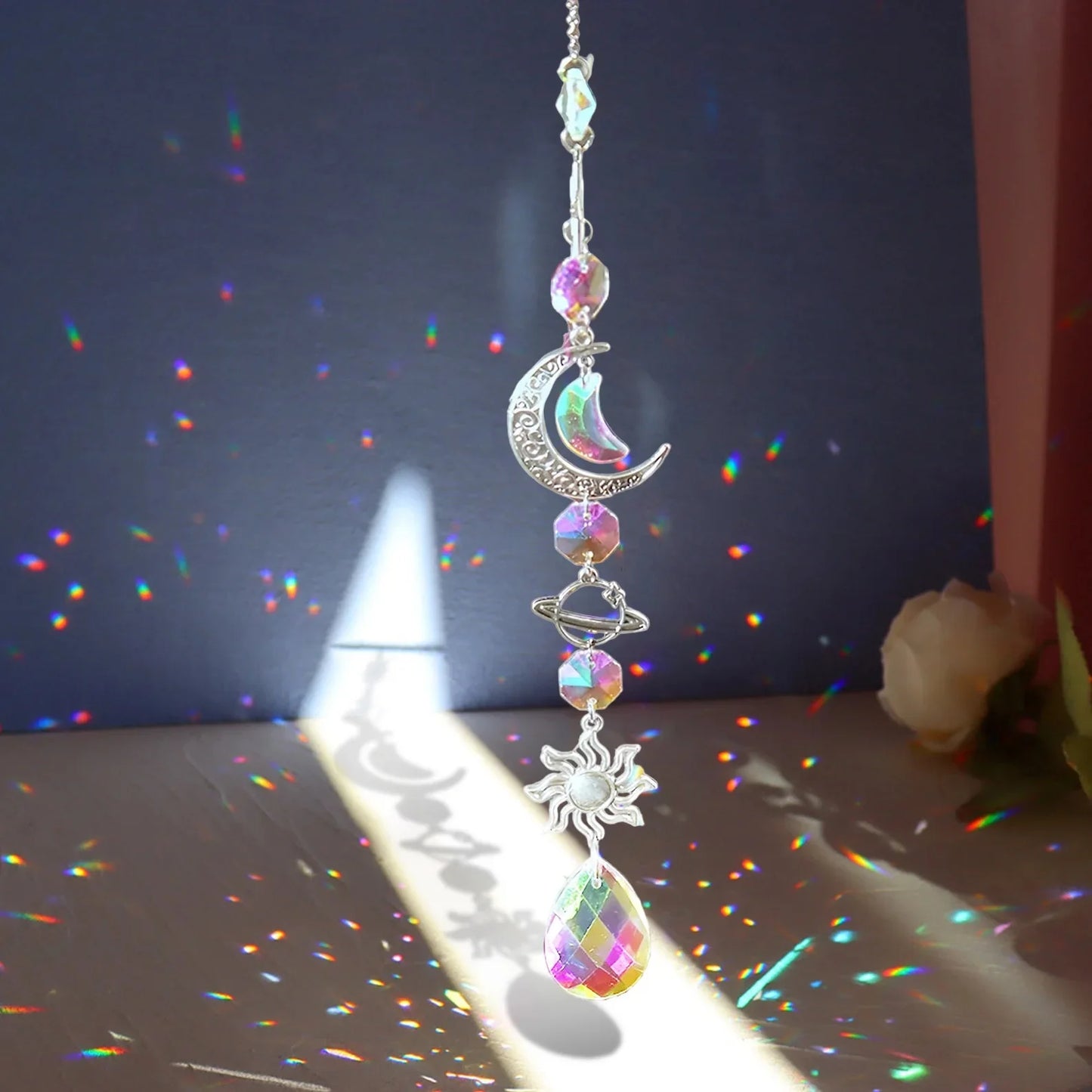 Crystal Wind Chime Rainbow Maker Sun Catcher Dream Catcher Pendant Home Garden Decor Wind Chime, Holiday, Festival, Home Deco