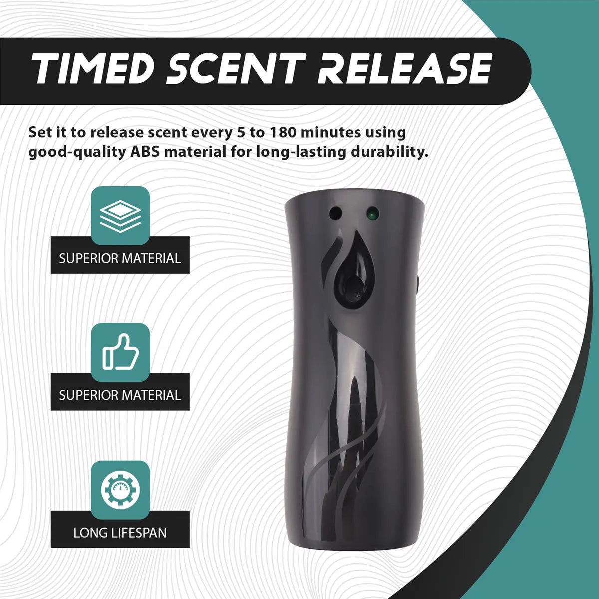 KSOL Automatic Air Freshener Spraying Dispenser, Wall/Standing Aerosol Spraying Dispenser with Remote Control Black