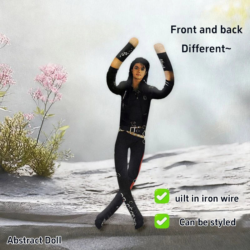 Michael Jackson Bendable Doll Flexible Wire Frame Poseable MJ Abstract Rat Jerky Doll King of Pop Collectible Fan Gift - A1