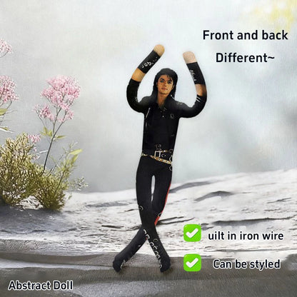 Michael Jackson Bendable Doll Flexible Wire Frame Poseable MJ Abstract Rat Jerky Doll King of Pop Collectible Fan Gift - A1