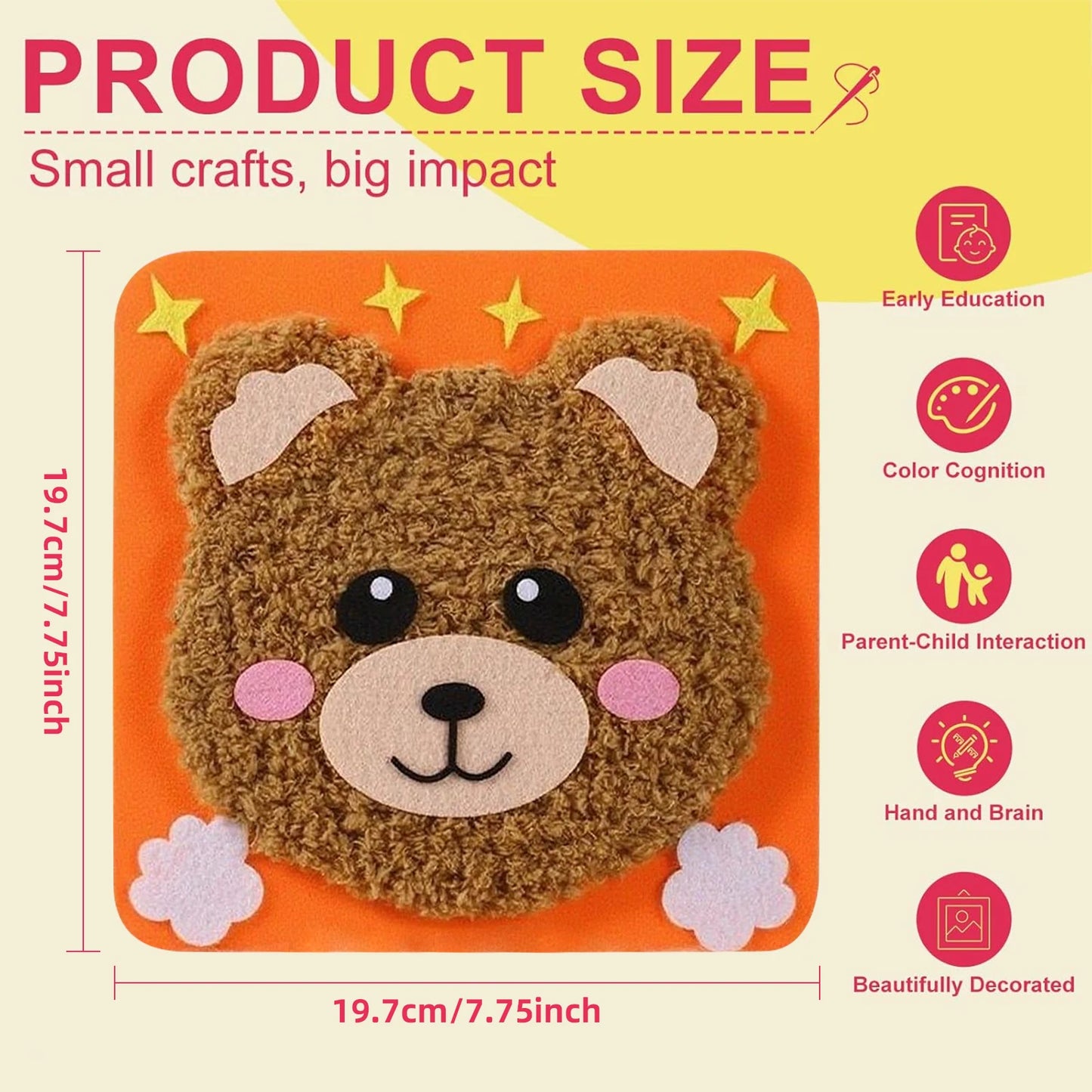 First Sewing Kit for Beginner Kids Arts Crafts DIY Embroidery Projects Animal Dolls Set Gift for Girls Boys Learn to Sew Felt