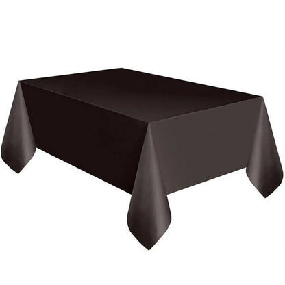 Large Plastic Rectangle Table Cover Cloth Wipe Clean Party Red White Black Tablecloth Covers for Birthday wedding christmas