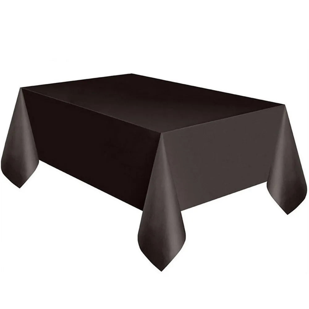Large Plastic Rectangle Table Cover Cloth Wipe Clean Party Red White Black Tablecloth Covers for Birthday wedding christmas -