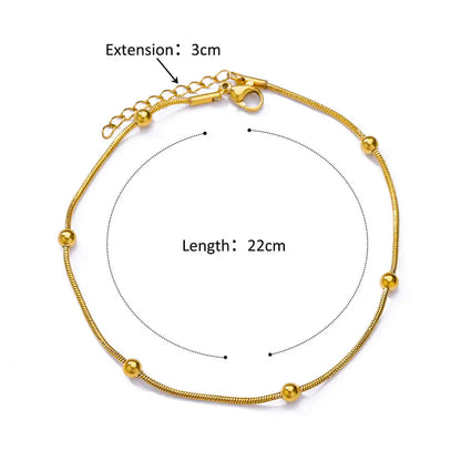 Vintage Anklets for Women Stainless Steel Beads Chain Anklet Leg Bracelets Bodychain Summer Beach Jewelry Accessories Gifts -
