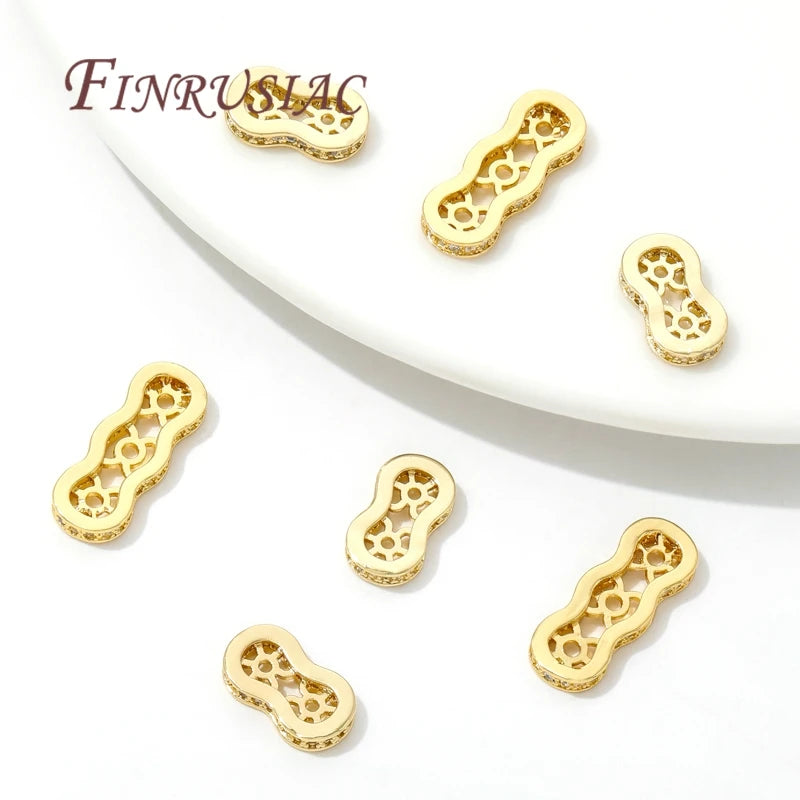 18K Gold Plated Spacer Bar Separators,For Bracelets Accessories DIY Jewelry Making Supplies,Bead Separators,Necklace Findings