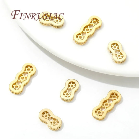 18K Gold Plated Spacer Bar Separators,For Bracelets Accessories DIY Jewelry Making Supplies,Bead Separators,Necklace Findings