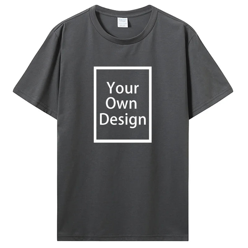 Custom Cotton Customized Print Short Sleeve T Shirt Summer Tops Tees DIY Your Like Photo Or Logo Cotton T-shirt Men Clothing 