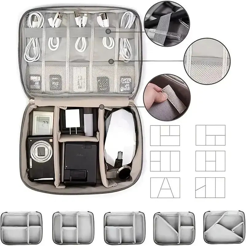 Cable Storage Bag Waterproof Digital Electronic Organizer Portable USB Data Line Charger Plug Storage Bag Travel Cable Organi